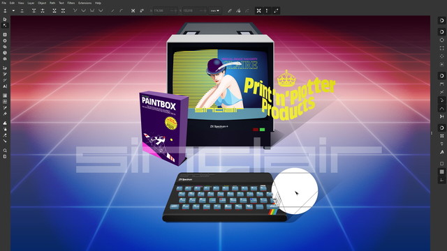 Vector illustration of Sinclair ZX Spectrum retro computer
