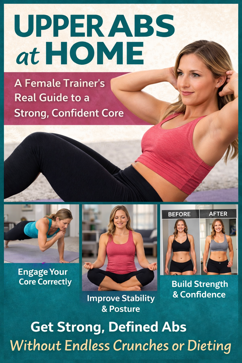 Discover how to build strong, defined upper abs from the comfort of your home—without endless crunches or extreme dieting. Written from a female trainer’s personal perspective, this in-depth guide blends real-life experience with science-backed insight to help you strengthen your core safely and effectively. Learn how to properly engage your upper abs, improve posture, support your lower back, and create a sustainable at-home routine that fits your lifestyle. This is about more than a six-pack—it’s about confidence, stability, and feeling powerful in your own body.   https://veloriafemme.com/strong-confident-core