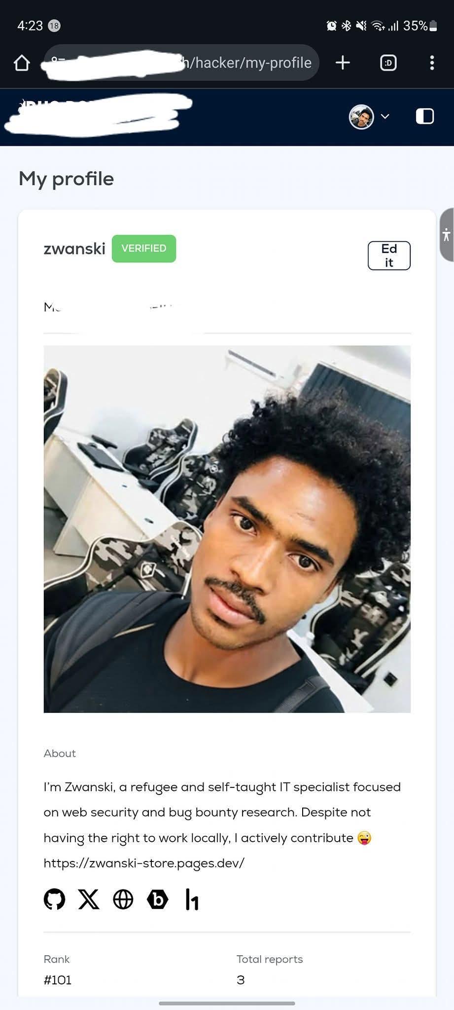 My name is Mohamed Ibrahim. 

I am a cybersecurity professional sleeping on the street in Tunis Tunisia.

I have earned real money working for the Swiss government through their bug bounty program  but I cannot receive it because I have no ID documents.

I am a human trafficking victim. UNHCR has my file. I have skills, certifications, and the will to work but zero rights here.
I just need someone to see this. 

Please share. 🙏
📧 mohaaibb3@proton.me | WhatsApp: +216 94 934 141
#HumanRights #AsylumSeeker #Cybersecurity #HumanTrafficking #HelpNeeded #Tunisia #BugBounty