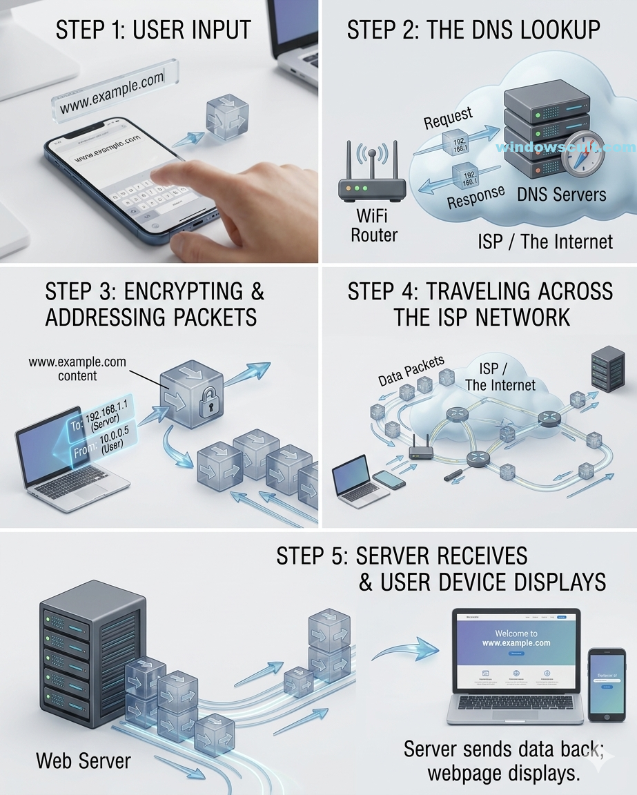 How the Internet Works  step by step